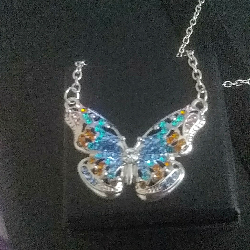 Gemstone Butterfly Necklace